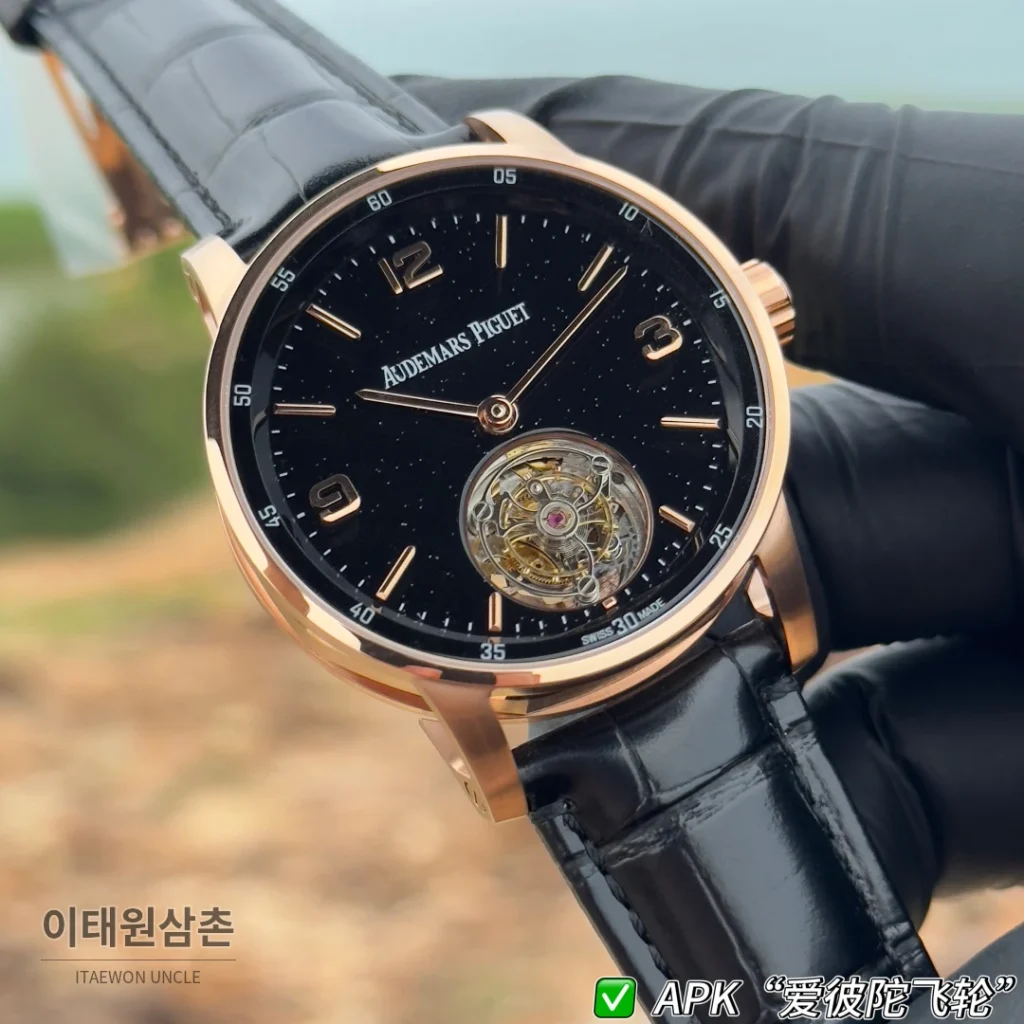 오데마피게 코드11.59 투르비용 오토매틱 42mm 블랙 다이얼