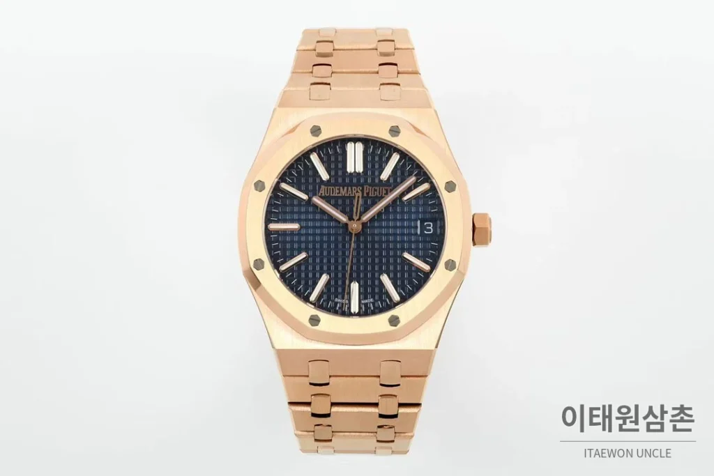 오데마피게 로열오크 50주년 로즈골드베젤 네이비다이얼 오토매틱 41mm