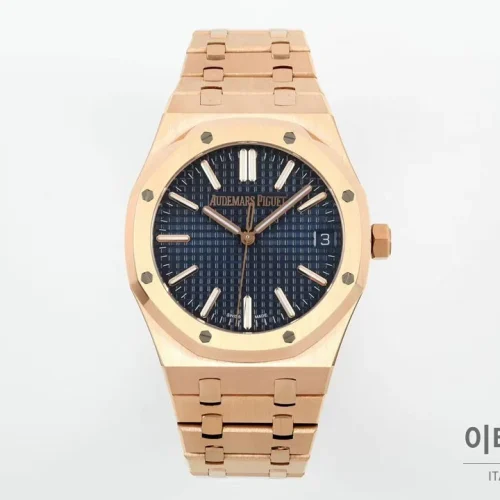 오데마피게 로열오크 50주년 로즈골드베젤 네이비다이얼 오토매틱 41mm 오데마피게 로열오크 50주년 로즈골드베젤 네이비다이얼 오토매틱 41mm