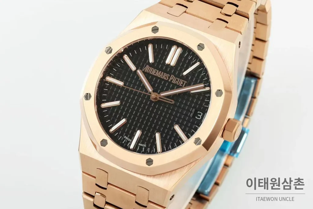오데마피게 로열오크 50주년 로즈골드베젤 블랙다이얼 오토매틱 41mm
