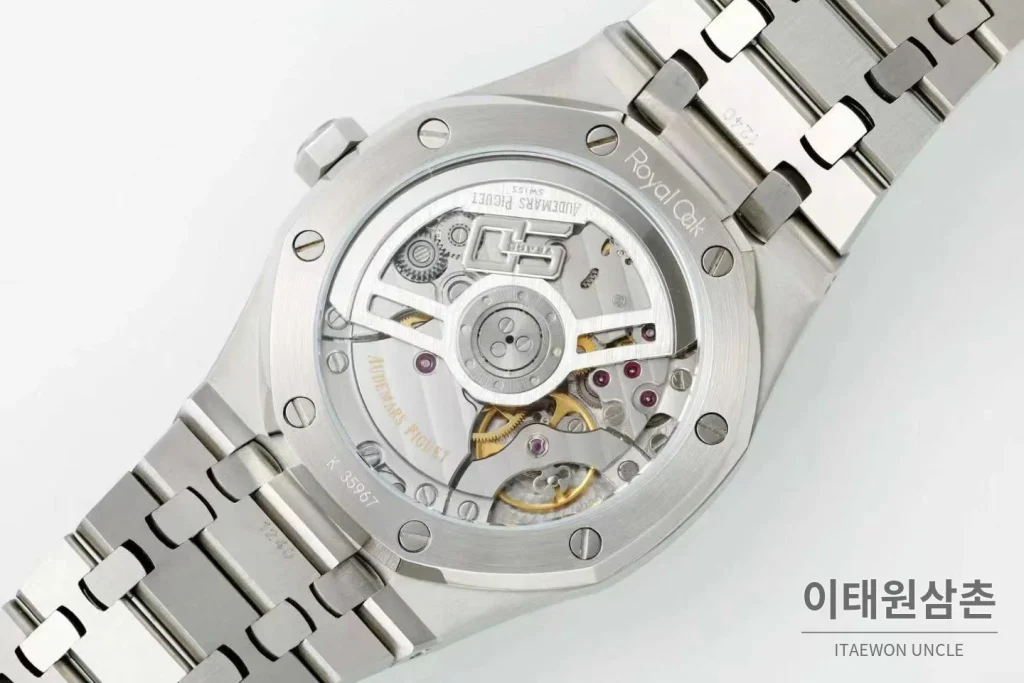 오데마피게 로열오크 50주년 실버베젤 네이비다이얼 오토매틱 41mm