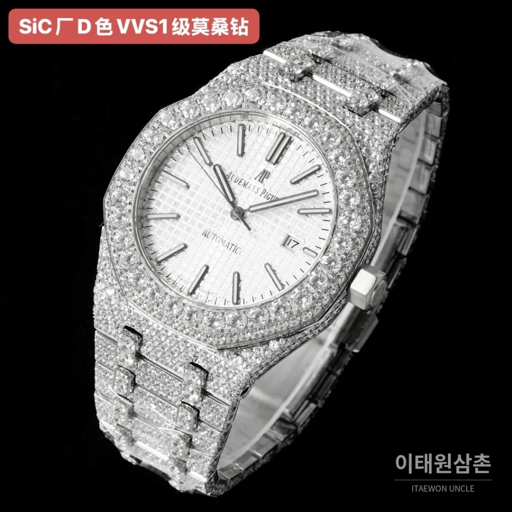 오데마피게 로열오크 오토매틱 화이트 다이얼 스틸 브레이슬릿 (3)