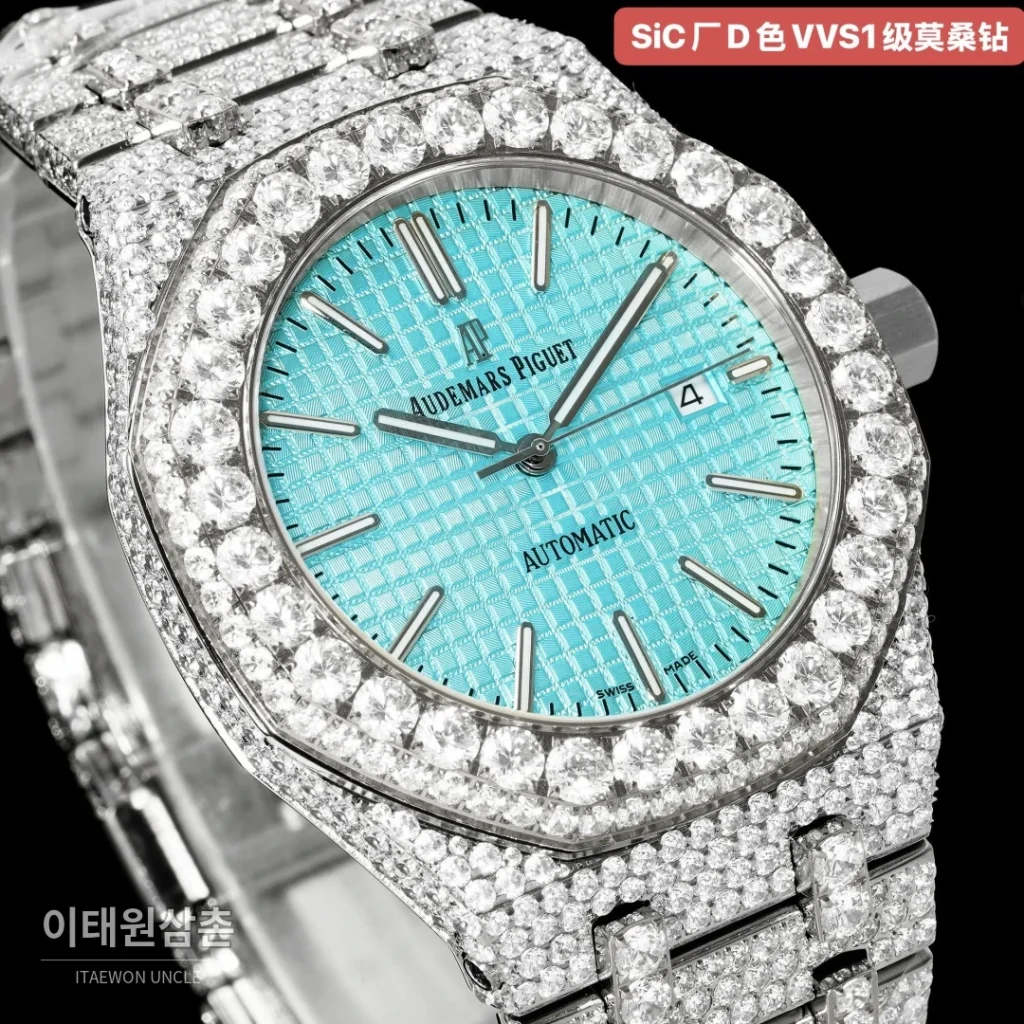 오데마피게 로열오크 오토매틱 아이스블루 다이얼 스틸 브레이슬릿 (2)