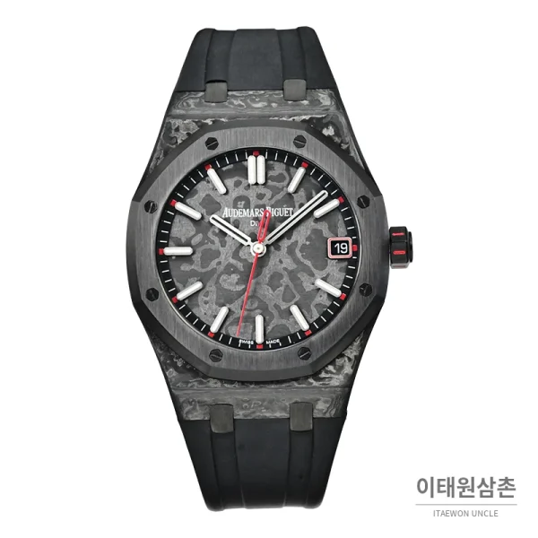 오데마피게 로열오크 오토매틱 41mm 그레이 다이얼 블랙 러버 스트랩 블랙 베젤 오데마피게 로열오크 오토매틱 41mm 그레이 다이얼 블랙 러버 스트랩 블랙 베젤