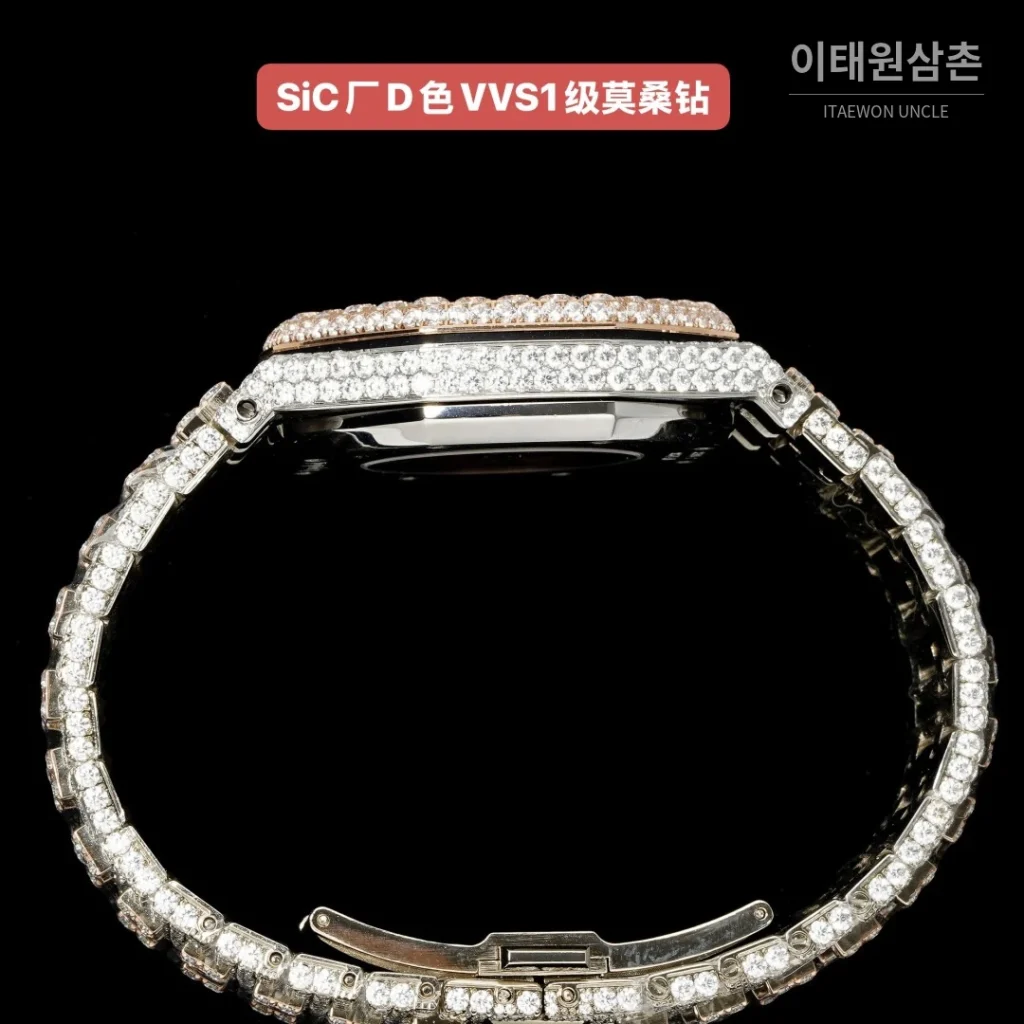 오데마피게 로열오크 오토매틱 아이스블루 다이얼 투톤 브레이슬릿 로즈골드 베젤