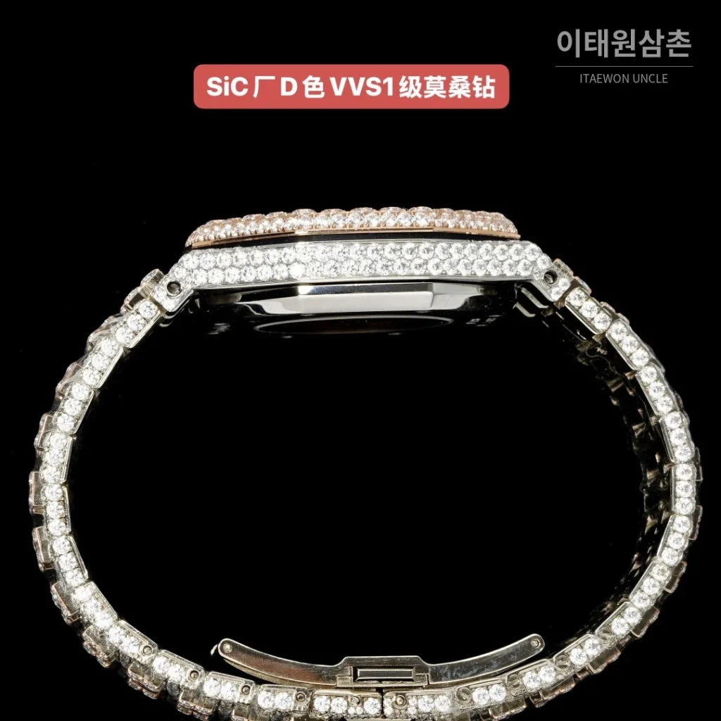 오데마피게 로열오크 오토매틱 블랙 다이얼 투톤 브레이슬릿 로즈골드 베젤