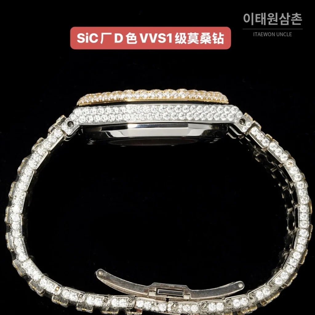 오데마피게 로열오크 오토매틱 옐로우 다이얼 스틸 브레이슬릿 골드 베젤