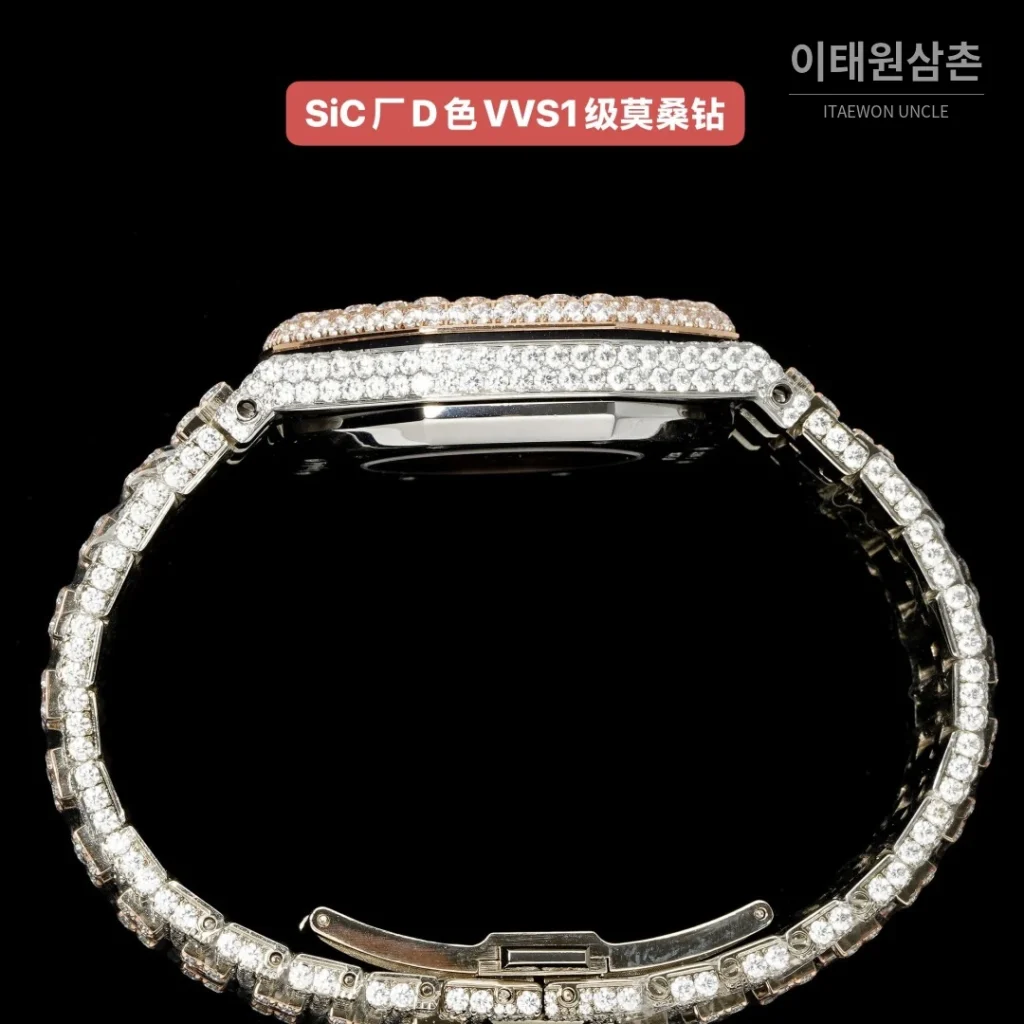 오데마피게 로열오크 오토매틱 샴페인 다이얼 투톤 브레이슬릿 로즈골드 베젤