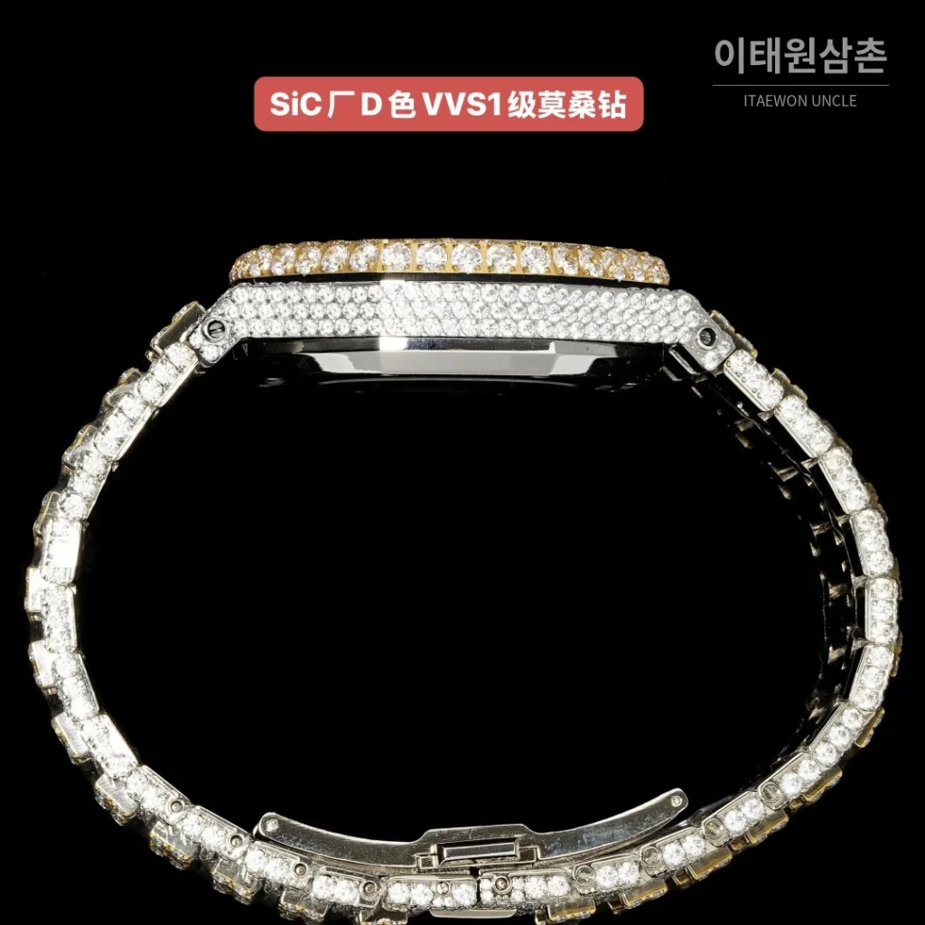 오데마피게 로열오크 오토매틱 샴페인 다이얼 투톤 브레이슬릿 골드 베젤