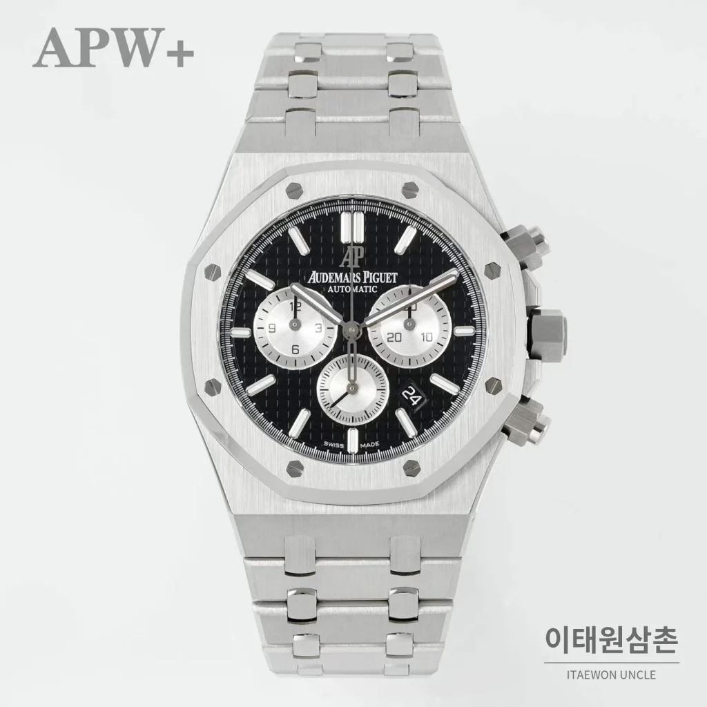 오데마피게 로열오크 크로노그래프 스틸 오토매틱 41mm 26331OR 블랙 다이얼 스틸 브레이슬릿