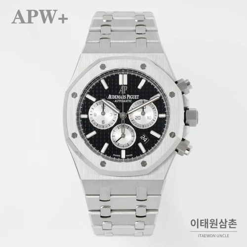 오데마피게 로열오크 크로노그래프 스틸 오토매틱 41mm 26331OR 블랙 다이얼 스틸 브레이슬릿 오데마피게 로열오크 크로노그래프 스틸 오토매틱 41mm 26331OR 블랙 다이얼 스틸 브레이슬릿