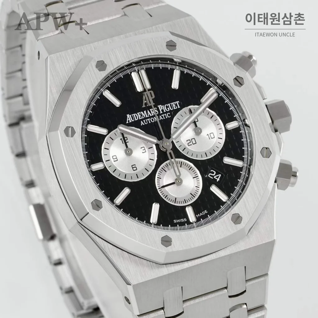 오데마피게 로열오크 크로노그래프 스틸 오토매틱 41mm 26331OR 블랙 다이얼 스틸 브레이슬릿