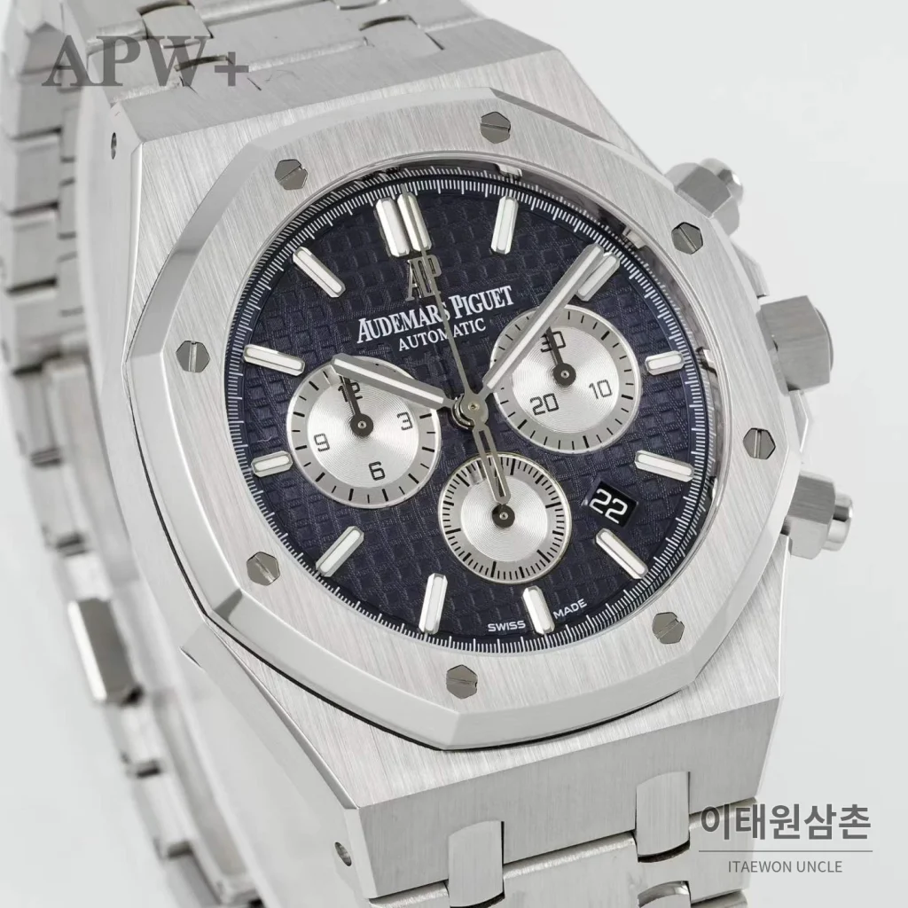 오데마피게 로열오크 크로노그래프 스틸 오토매틱 41mm 26331OR 네이비 다이얼 스틸 브레이슬릿