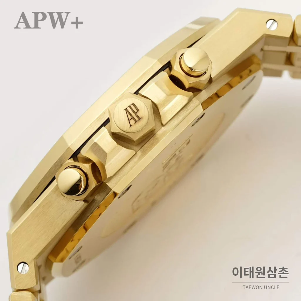 오데마피게 로열오크 크로노그래프 스틸 오토매틱 41mm 26331OR 그린 다이얼 골드 브레이슬릿