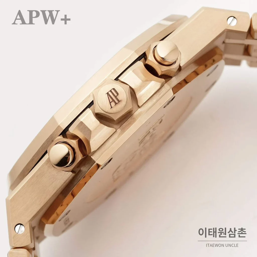 오데마피게 로열오크 크로노그래프 스틸 오토매틱 41mm 26331OR 블랙 다이얼 로즈골드 브레이슬릿