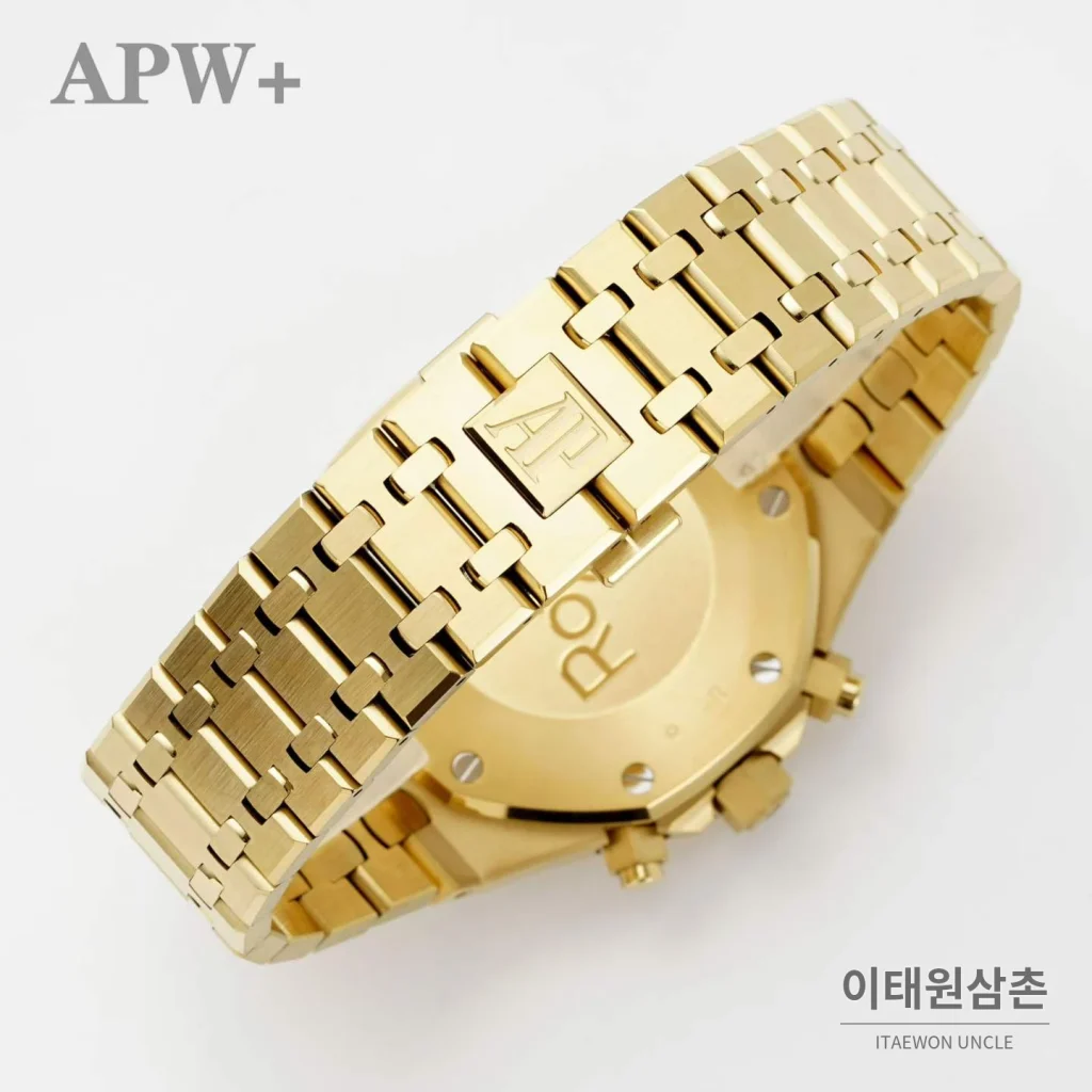 오데마피게 로열오크 크로노그래프 스틸 오토매틱 41mm 26331OR 그린 다이얼 골드 브레이슬릿