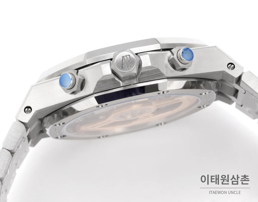 오데마피게 로열오크 크로노그래프 스틸 실버 베젤 그린 다이얼 오토매틱 41mm