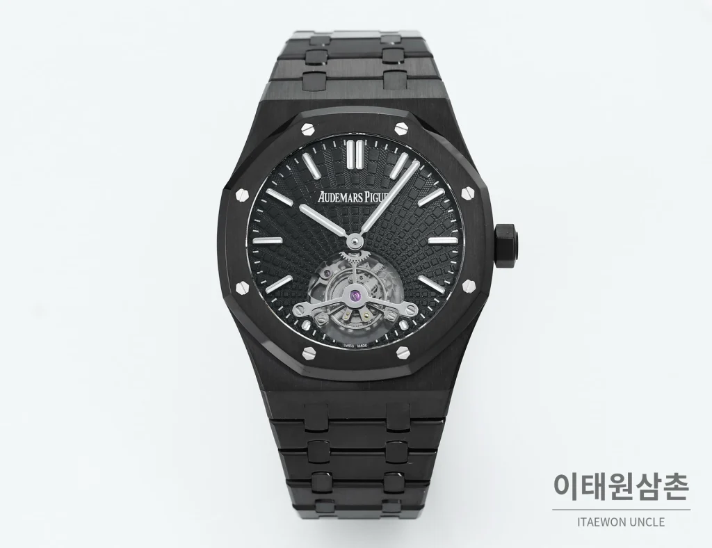 오데마피게 로열오크 에볼루티브 다이얼 투르비용 오토매틱 41mm 세라믹 브레이슬릿