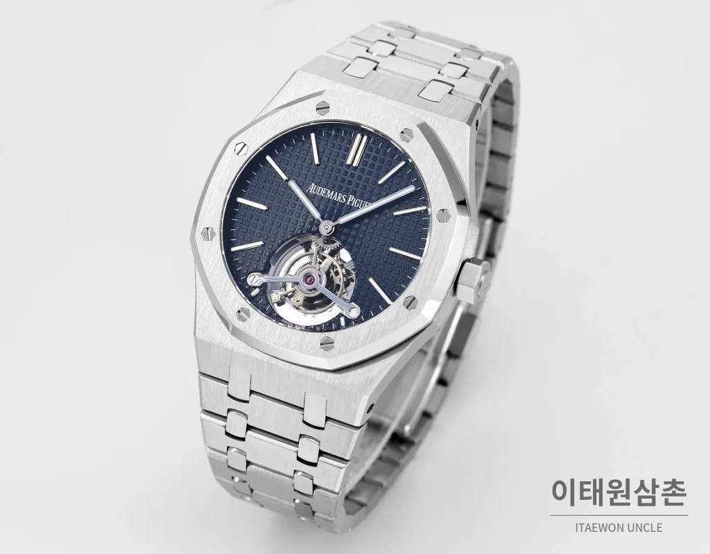 오데마피게 로열오크 에볼루티브 다이얼 투르비용 오토매틱 41mm 스틸 브레이슬릿 (2)
