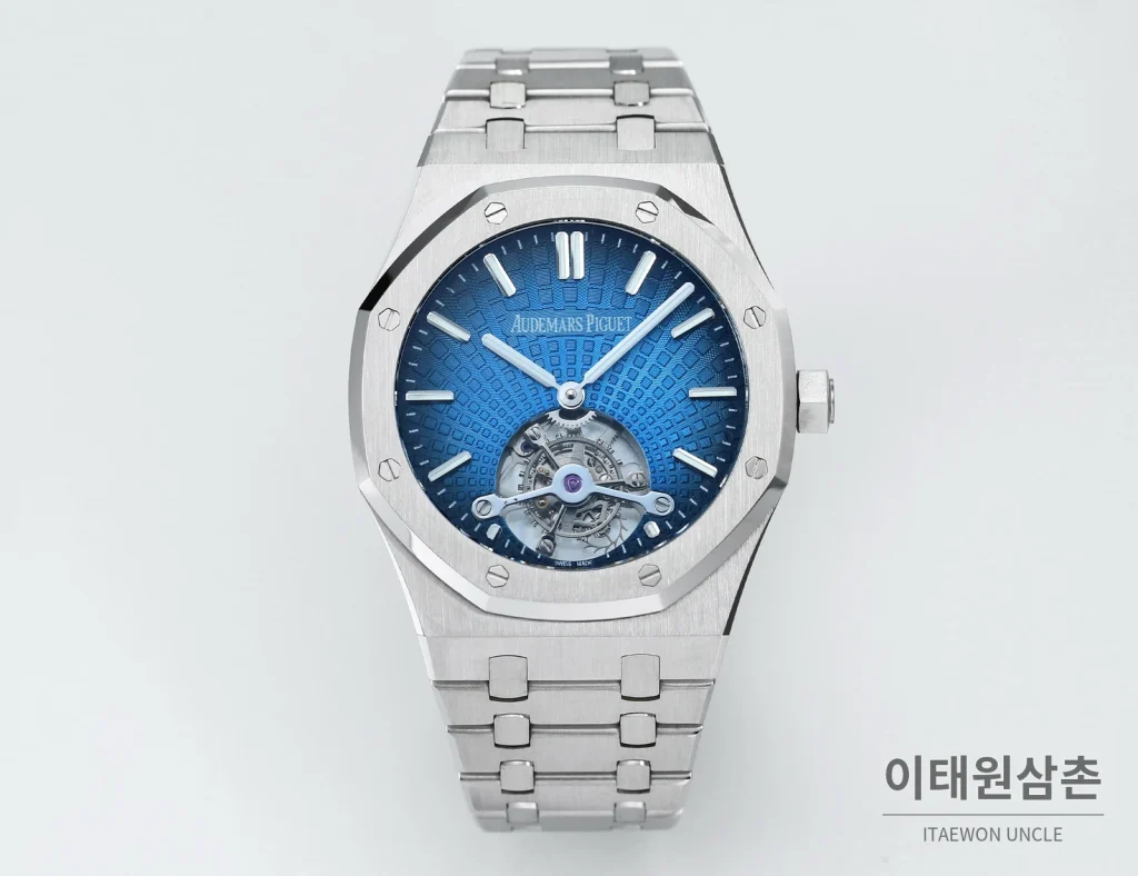 오데마피게 로열오크 에볼루티브 다이얼 투르비용 오토매틱 41mm 스틸 브레이슬릿 (2)