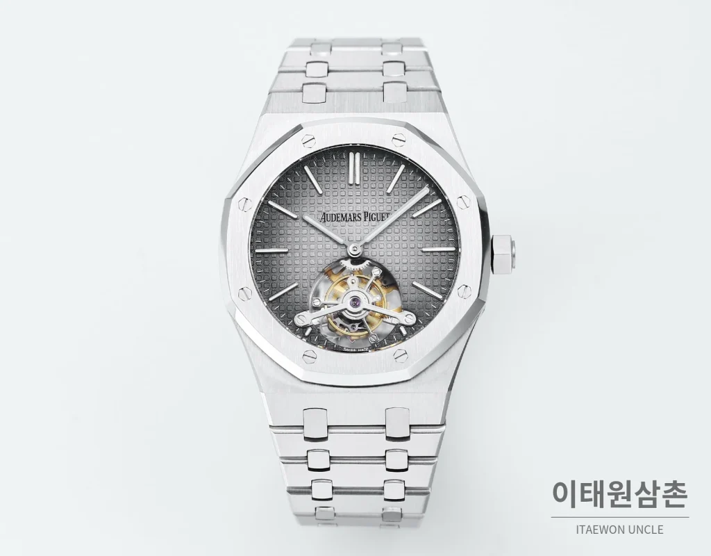 오데마피게 로열오크 에볼루티브 다이얼 투르비용 오토매틱 41mm 스틸 브레이슬릿