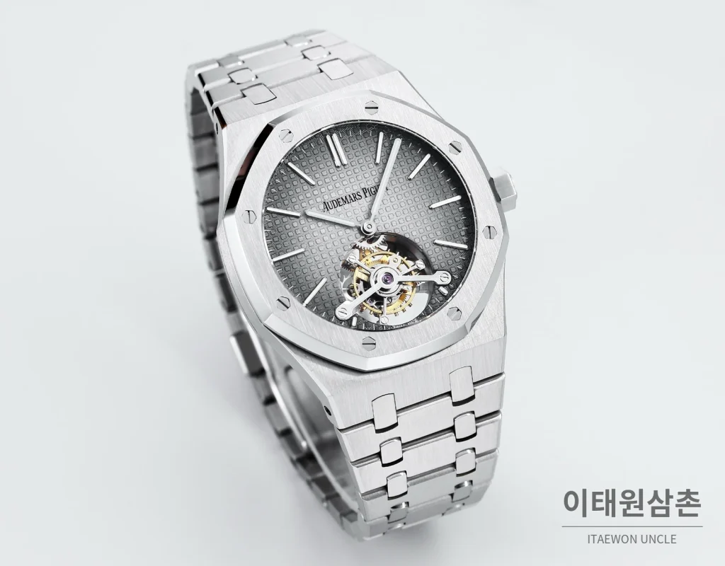 오데마피게 로열오크 에볼루티브 다이얼 투르비용 오토매틱 41mm 스틸 브레이슬릿