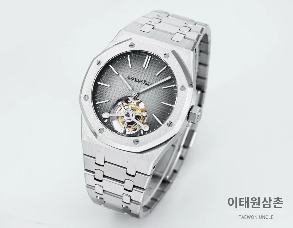 오데마피게 로열오크 에볼루티브 다이얼 투르비용 오토매틱 41mm 스틸 브레이슬릿