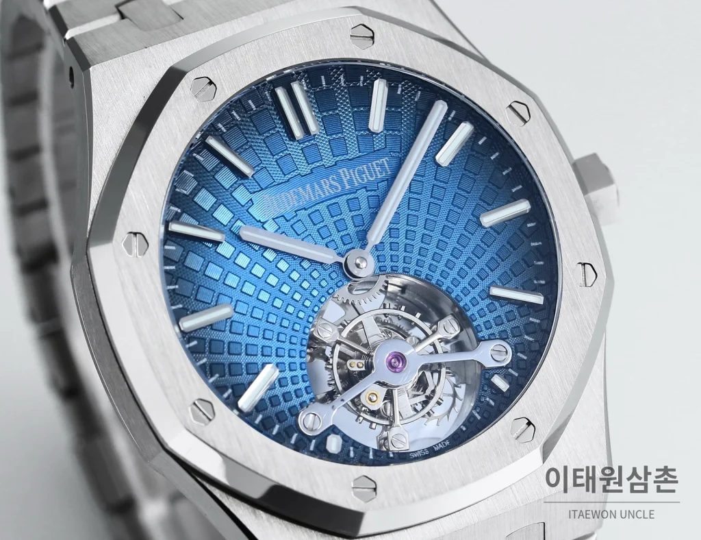 오데마피게 로열오크 에볼루티브 다이얼 투르비용 오토매틱 41mm 스틸 브레이슬릿 (2)
