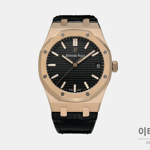 오데마피게 로열오크 골드베젤 블랙다이얼 러버밴드 기계식 41mm 오데마피게 로열오크 골드베젤 블랙다이얼 러버밴드 기계식 41mm