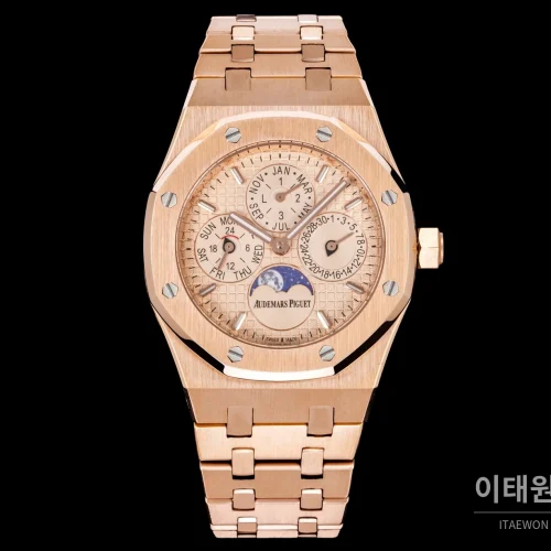 오데마피게 로열오크 골드베젤 골드다이얼 퍼페추얼 캘린더 38mm 오데마피게 로열오크 골드베젤 골드다이얼 퍼페추얼 캘린더 38mm