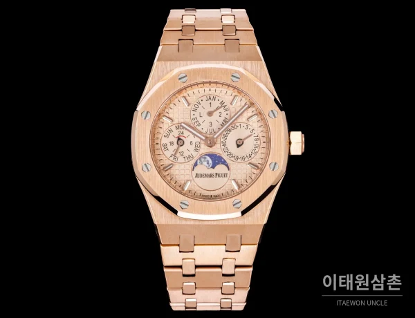 오데마피게 로열오크 골드베젤 골드다이얼 퍼페추얼 캘린더 38mm