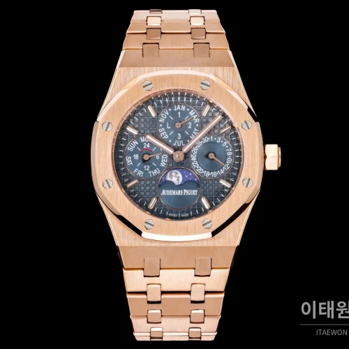 오데마피게 로열오크 골드베젤 네이비다이얼 퍼페추얼 캘린더 38mm 오데마피게 로열오크 골드베젤 네이비다이얼 퍼페추얼 캘린더 38mm