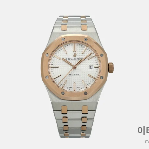 오데마피게 로열오크 골드베젤 화이트다이얼 기계식 37mm 15400 투톤 브레이슬릿