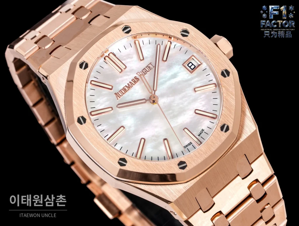 오데마피게 로열오크 오프쇼어 오토매틱 41mm 자개 다이얼 로즈골드 브레이슬릿