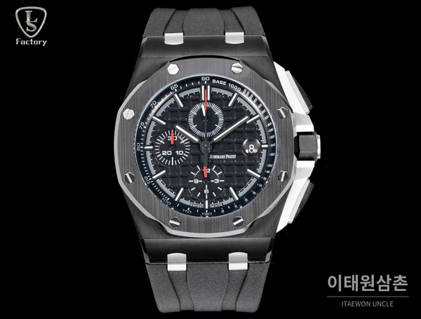 오데마피게 로열오크 오프쇼어 블랙케이스 블랙다이얼 크로노그래프 오토매틱 44mm