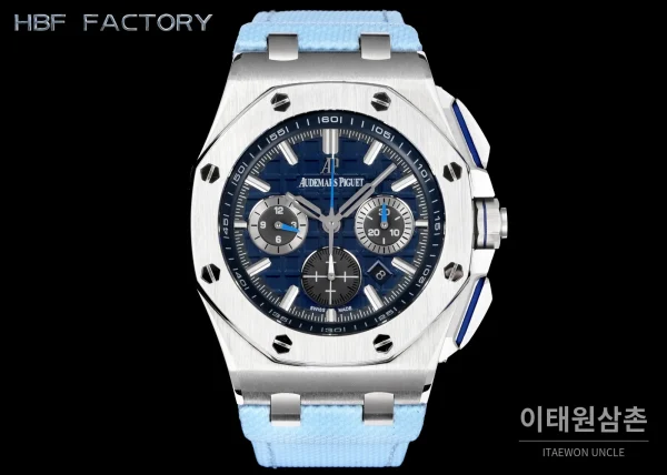 오데마피게 로열오크 오프쇼어 세라믹베젤 크로노그래프 오토매틱 44mm 네이비 다이얼 (2)