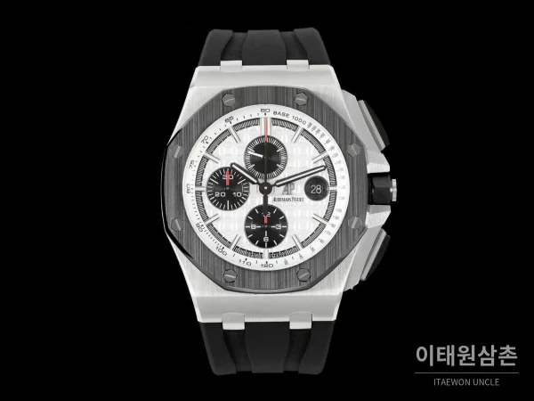 오데마피게 로열오크 오프쇼어 세라믹 블랙다이얼 크로노그래프 오토매틱 44mm 블랙 러버 스트랩 그레이 베젤 오데마피게 로열오크 오프쇼어 세라믹 블랙다이얼 크로노그래프 오토매틱 44mm 블랙 러버 스트랩 그레이 베젤