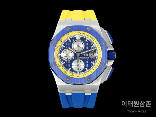 오데마피게 로열오크 오프쇼어 세라믹 블랙다이얼 크로노그래프 오토매틱 44mm 러버 스트랩 블루 베젤 (2) 오데마피게 로열오크 오프쇼어 세라믹 블랙다이얼 크로노그래프 오토매틱 44mm 러버 스트랩 블루 베젤 (2)