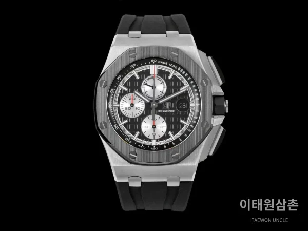 오데마피게 로열오크 오프쇼어 세라믹 블랙다이얼 크로노그래프 오토매틱 44mm 블랙 러버 스트랩 그레이 베젤 (2) 오데마피게 로열오크 오프쇼어 세라믹 블랙다이얼 크로노그래프 오토매틱 44mm 블랙 러버 스트랩 그레이 베젤 (2)