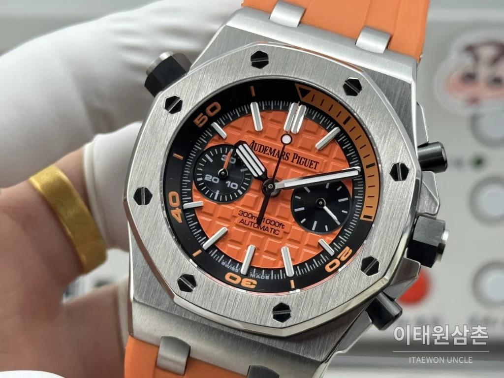 오데마피게 로열오크 오프쇼어 듀얼카운터 크로노그래프 오토매틱 42mm 26703 오렌지 다이얼
