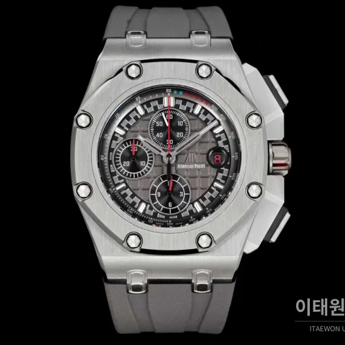 오데마피게 로열오크 오프쇼어 슈마허 에디션 스틸 크로노그래프 러버밴드 오토매틱 44mm 블랙 (2)