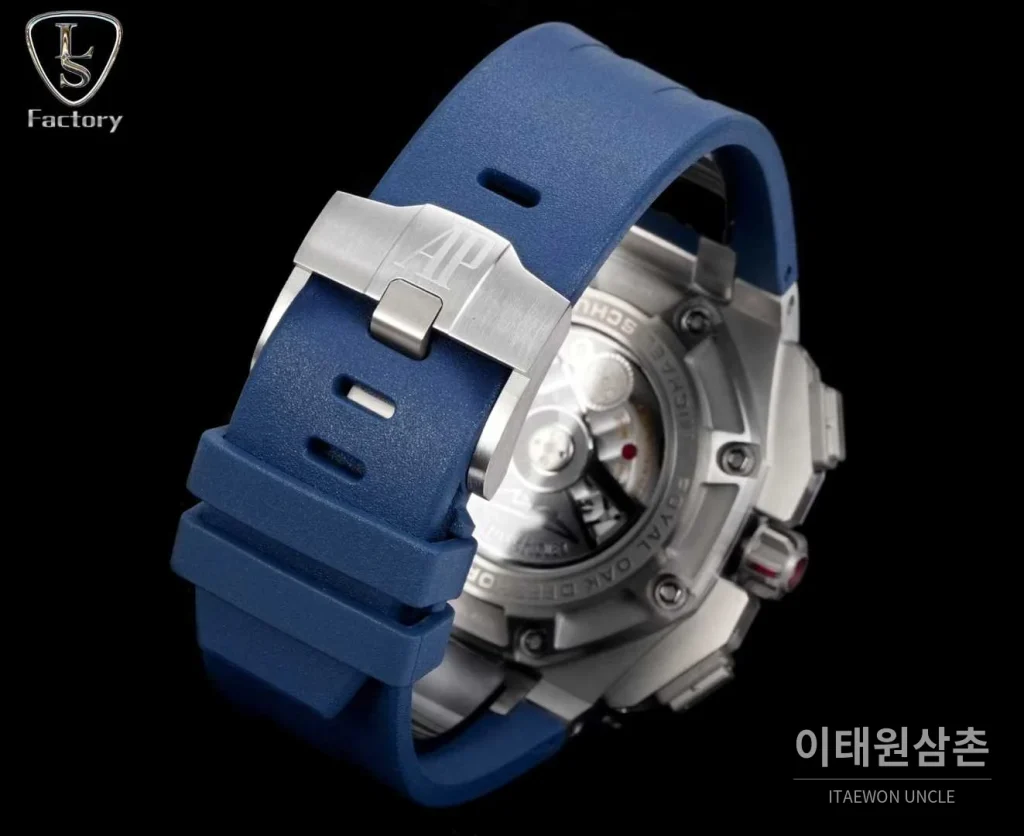 오데마피게 로열오크 오프쇼어 슈마허 에디션 스틸 크로노그래프 러버밴드 오토매틱 44mm 블랙
