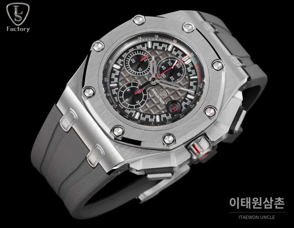 오데마피게 로열오크 오프쇼어 슈마허 에디션 스틸 크로노그래프 러버밴드 오토매틱 44mm 블랙 (2)