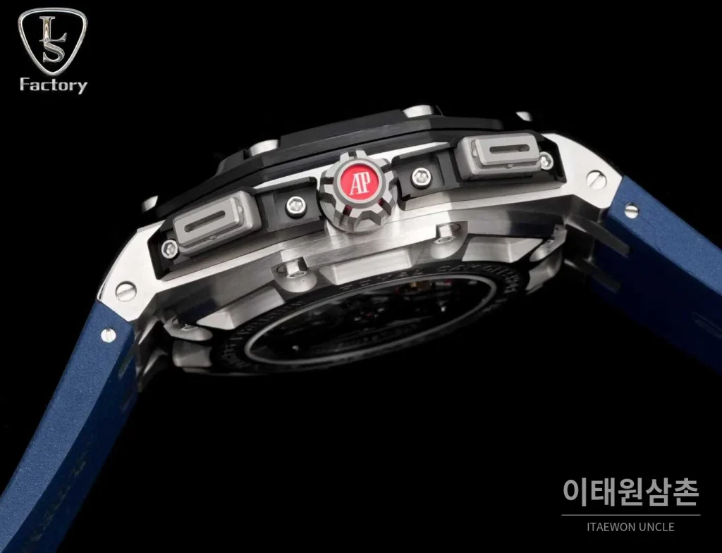 오데마피게 로열오크 오프쇼어 슈마허 에디션 스틸 크로노그래프 러버밴드 오토매틱 44mm 블랙 블랙 베젤