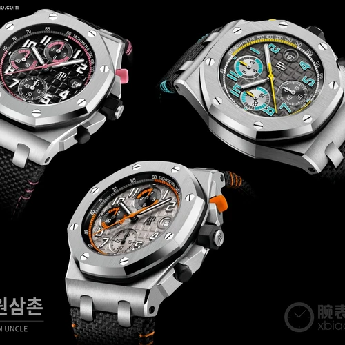 오데마피게 로열오크 오프쇼어 스틸 플루오로러버 크로노그래프 42mm 26238 블랙 다이얼