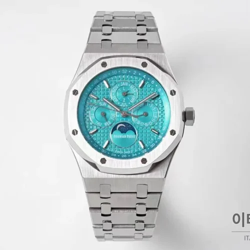 오데마피게 로열오크 퍼페추얼 캘린더 문페이즈 오토매틱 41mm 블루 / 블랙 스틸 브레이슬릿 (2)