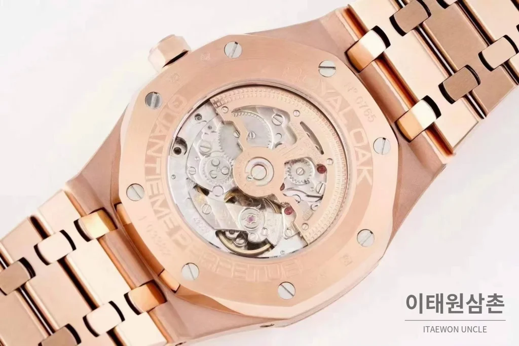 오데마피게 로열오크 퍼페추얼 캘린더 문페이즈 오토매틱 41mm 블루 / 블랙 로즈골드 브레이슬릿 (2)