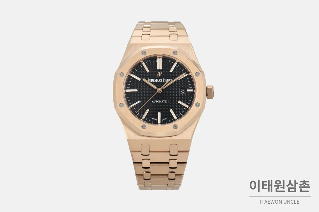 오데마피게 로열오크 로즈골드베젤 블랙다이얼 기계식 37mm