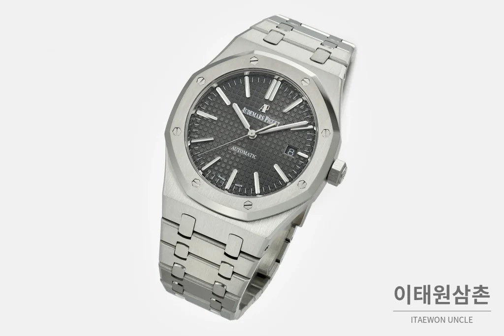 오데마피게 로열오크 실버베젤 그레이다이얼 기계식 37mm