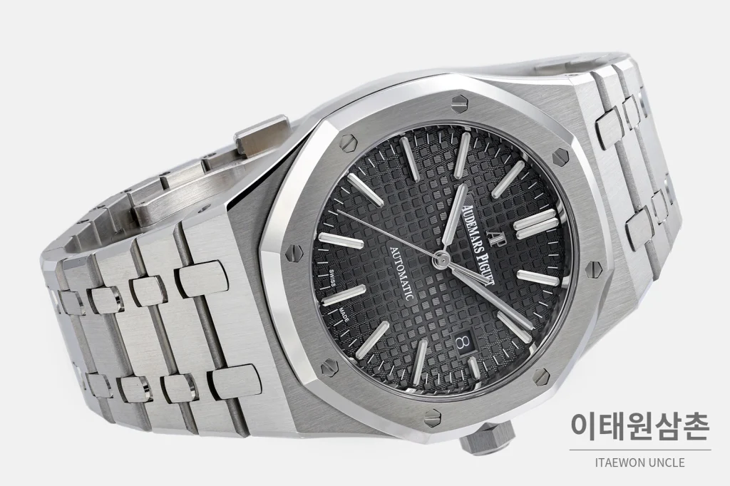 오데마피게 로열오크 실버베젤 그레이다이얼 기계식 37mm